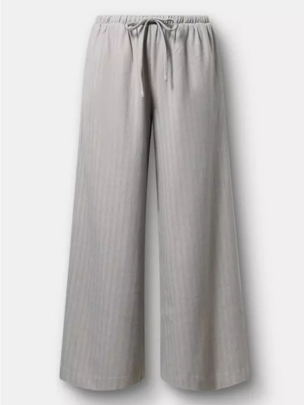 Torrid Mid-rise Light Gray Wide-Leg Drawstring Pants